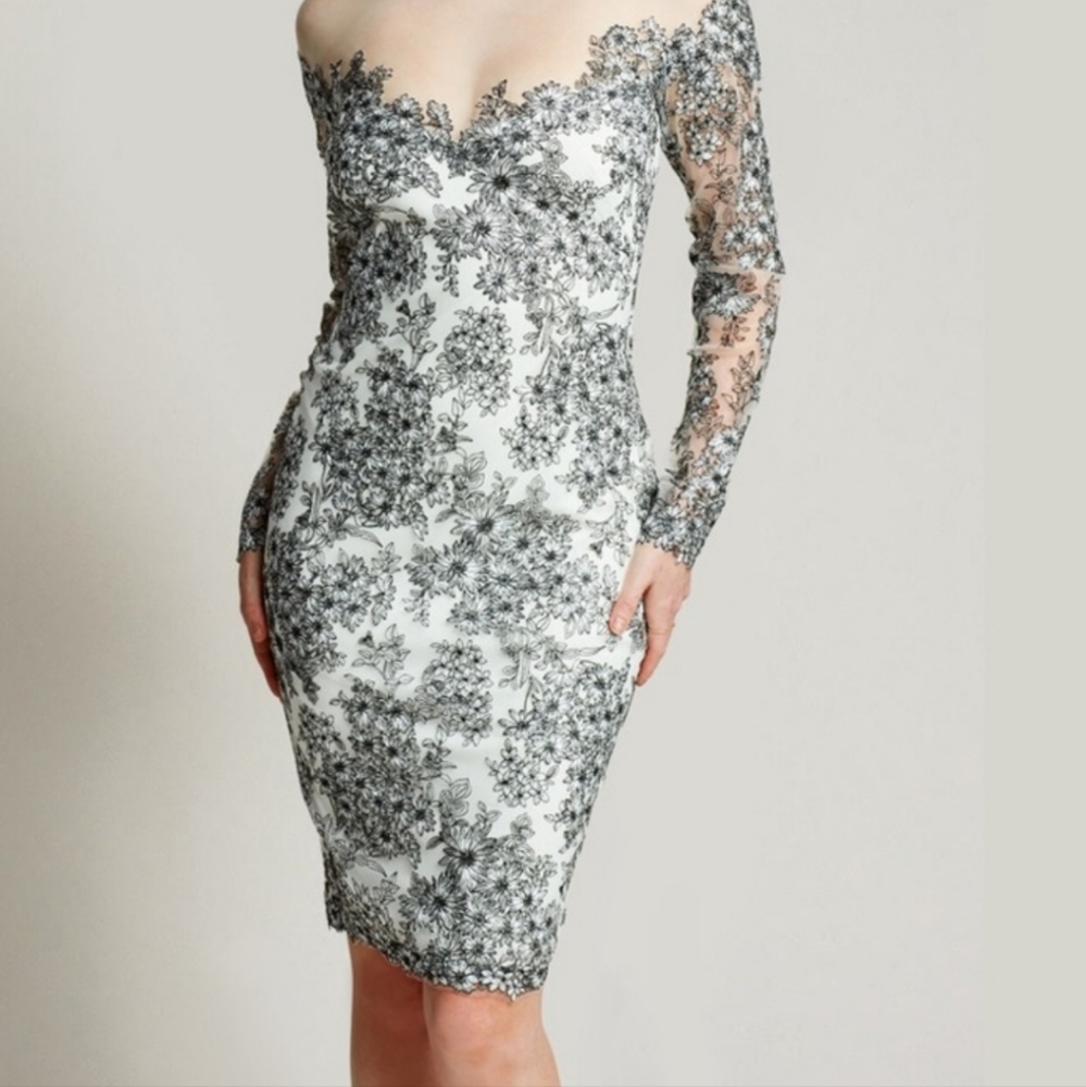 Tadashi Shoji Yuki Embroidered Sheath Dress NWT Sz. 8